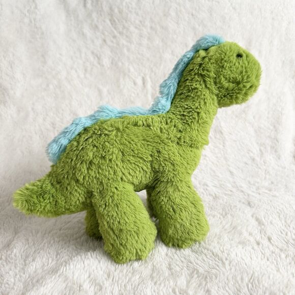 Manhatthan Toy Co Brontosaurus Dinosaur Plush Stuffed Animal 8" Dino Green Blue - Picture 2 of 4